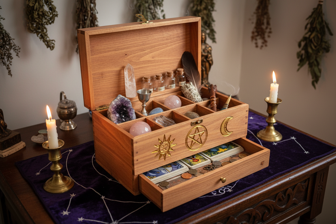 How to Make a Wooden Altar Box with Compartments: Sacred Storage & Organization - Nicole's ritual universe