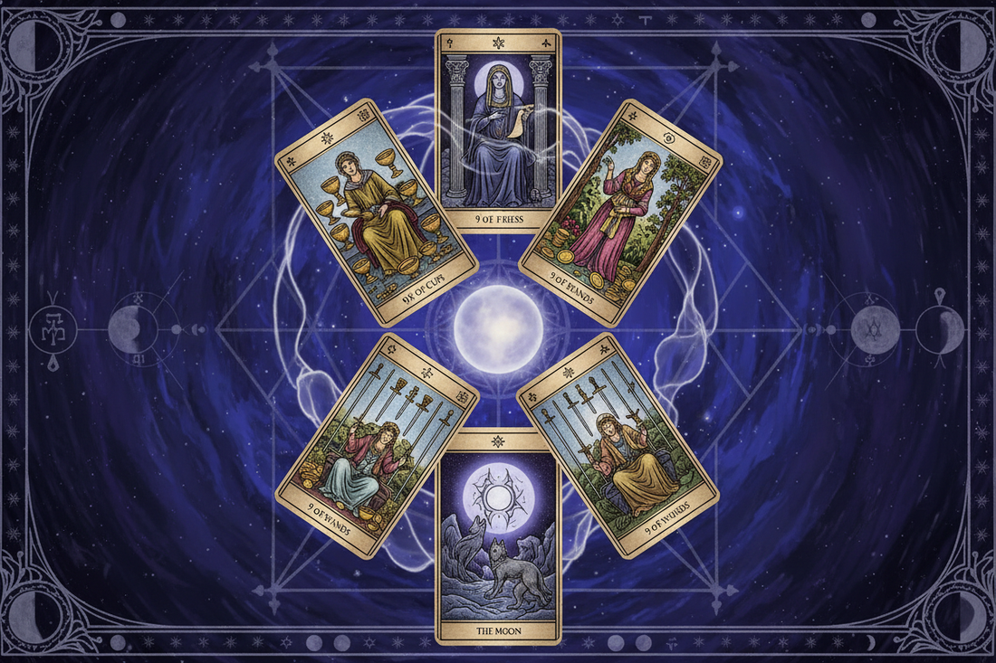 Yesod & Tarot: The Four Nines & the Foundation Sephirah
