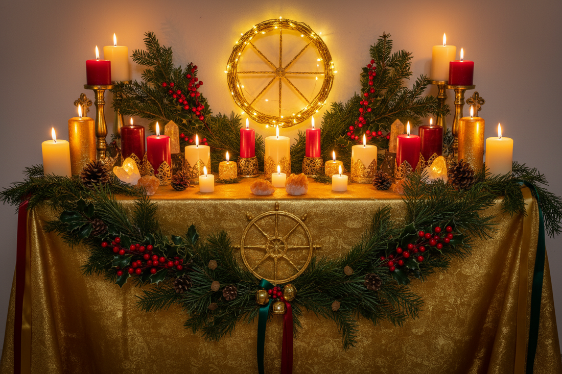 Yule Light Path Altar: Creating Joyful Sacred Space - Nicole's ritual universe