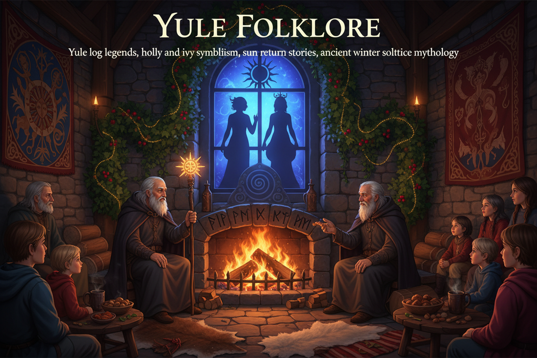 Yule Folklore: Yule Log Legends, Holly and Ivy, and Sun Return Stories - Nicole's ritual universe
