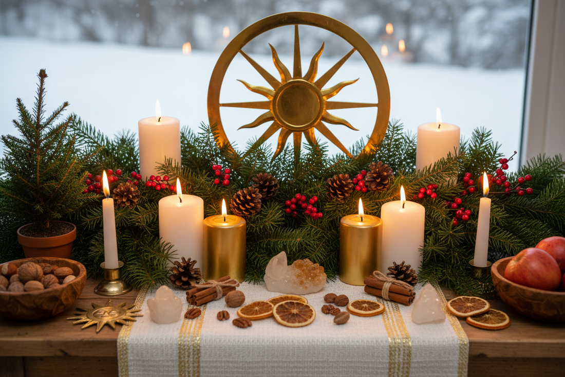 Yule Altar & Decorations: Winter Solstice Sacred Space - Nicole's ritual universe