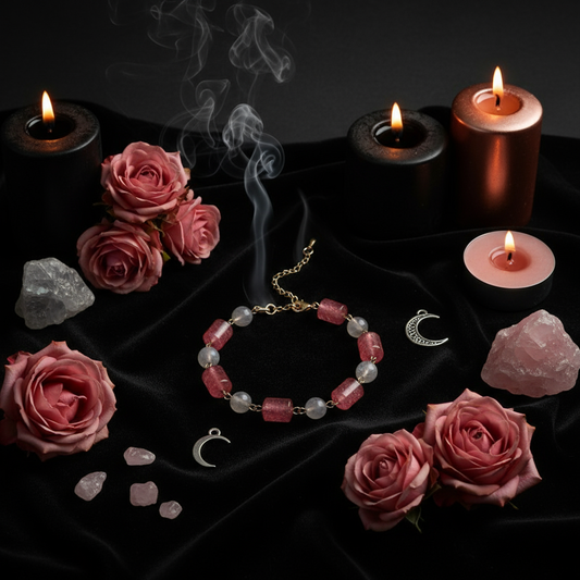 灰月光石草莓晶手链-混合风1