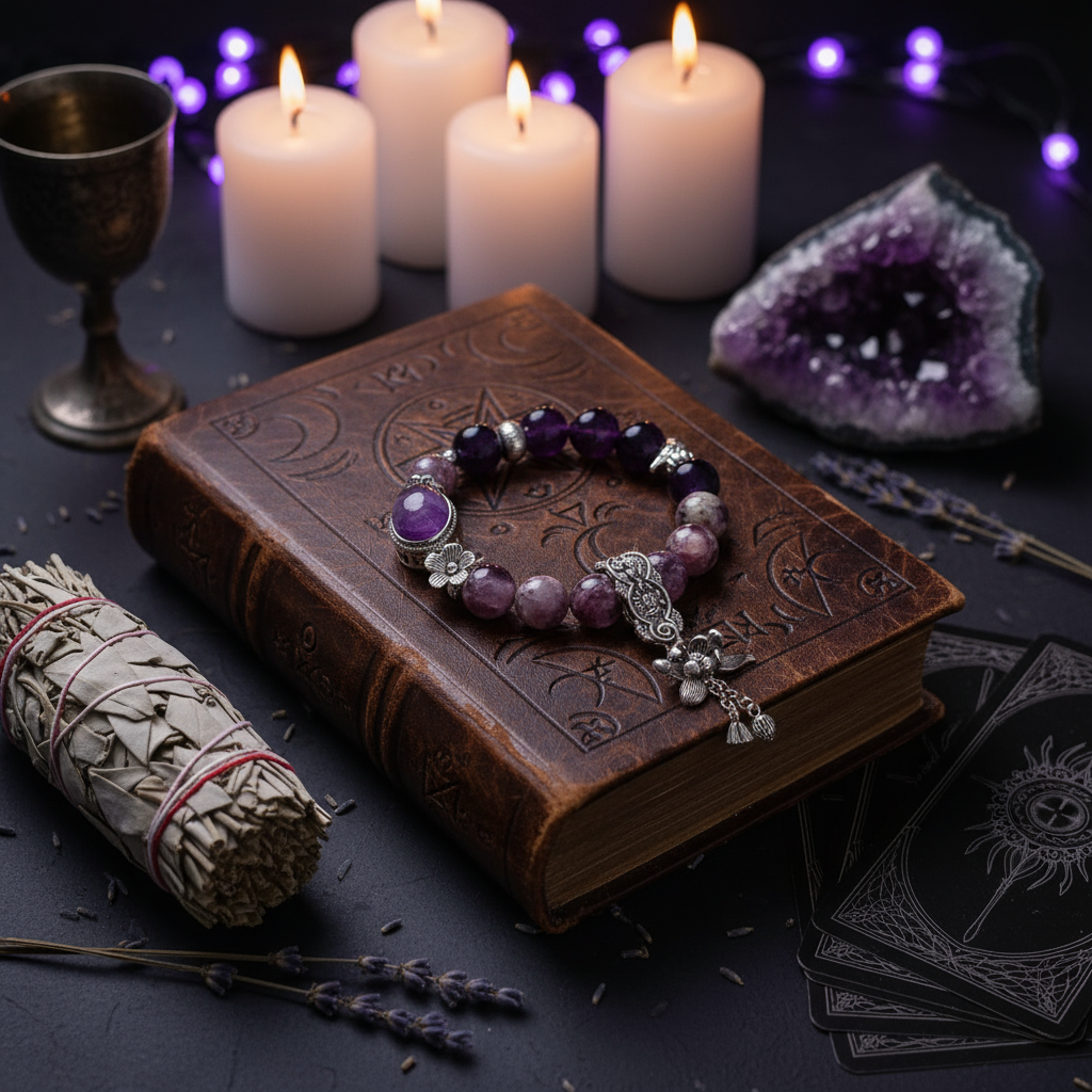 紫黄晶紫水晶手链-神秘学2