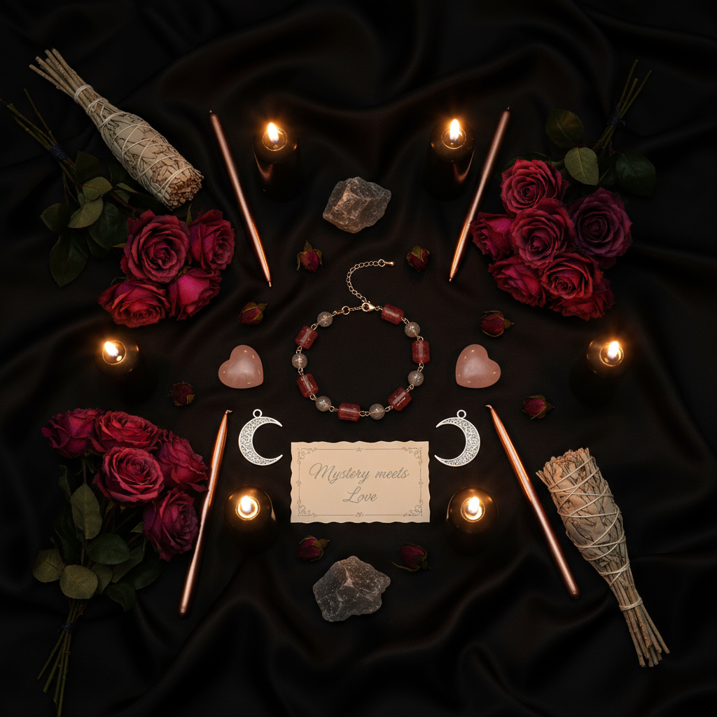 灰月光石草莓晶手链-混合风3