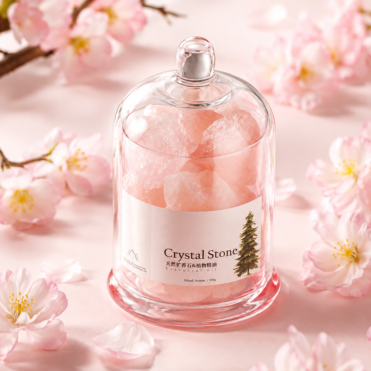 Crystal Stone Aromatherapy Gift Box | Flameless Diffuser with Plant Essential Oil