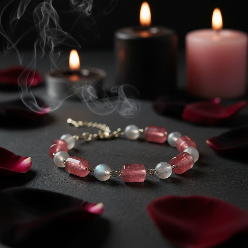 灰月光石草莓晶手链-混合风4