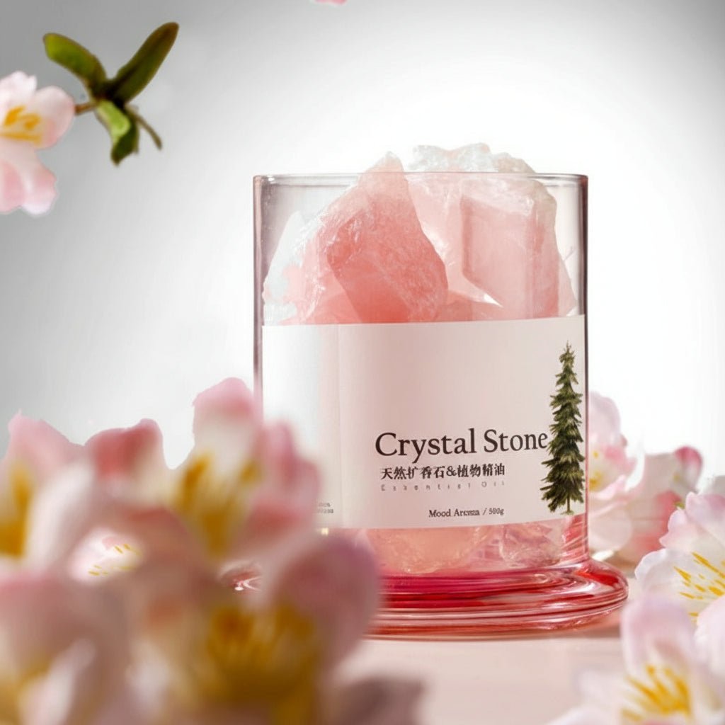 Pink Crystal Stone Aromatherapy Gift Box
