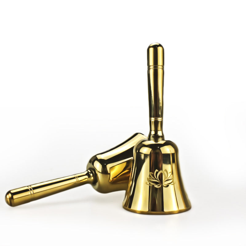 Three-Phase Moon Pentagram Ornament Brass Hand Bell