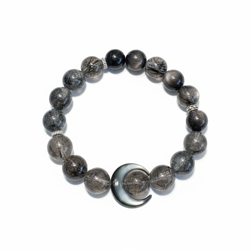 黑发晶月亮手链白底图