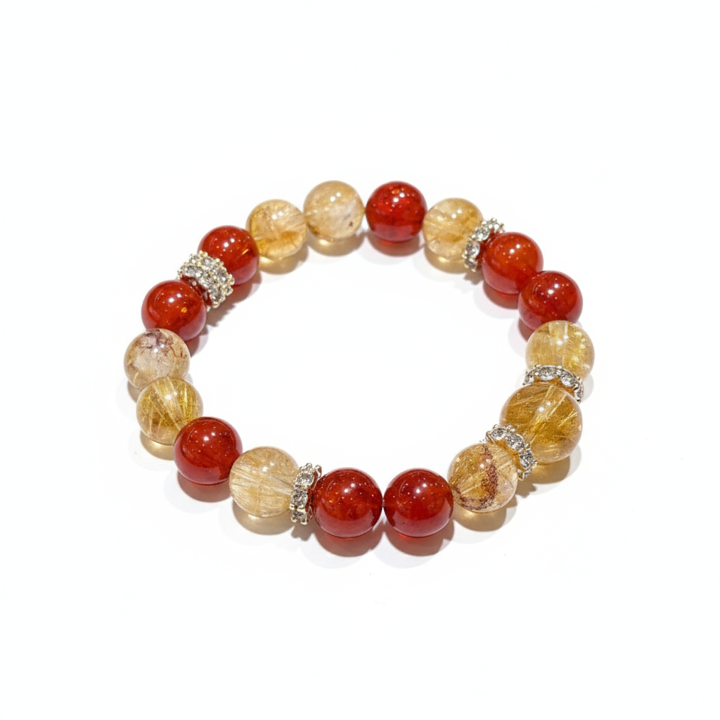 红花胶金发晶手链白底图