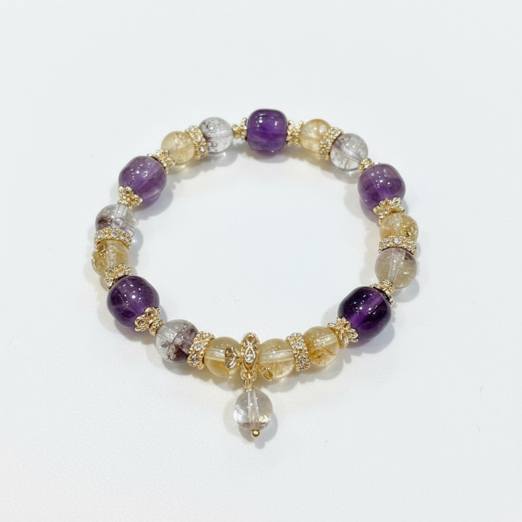 紫黄晶手链白底图