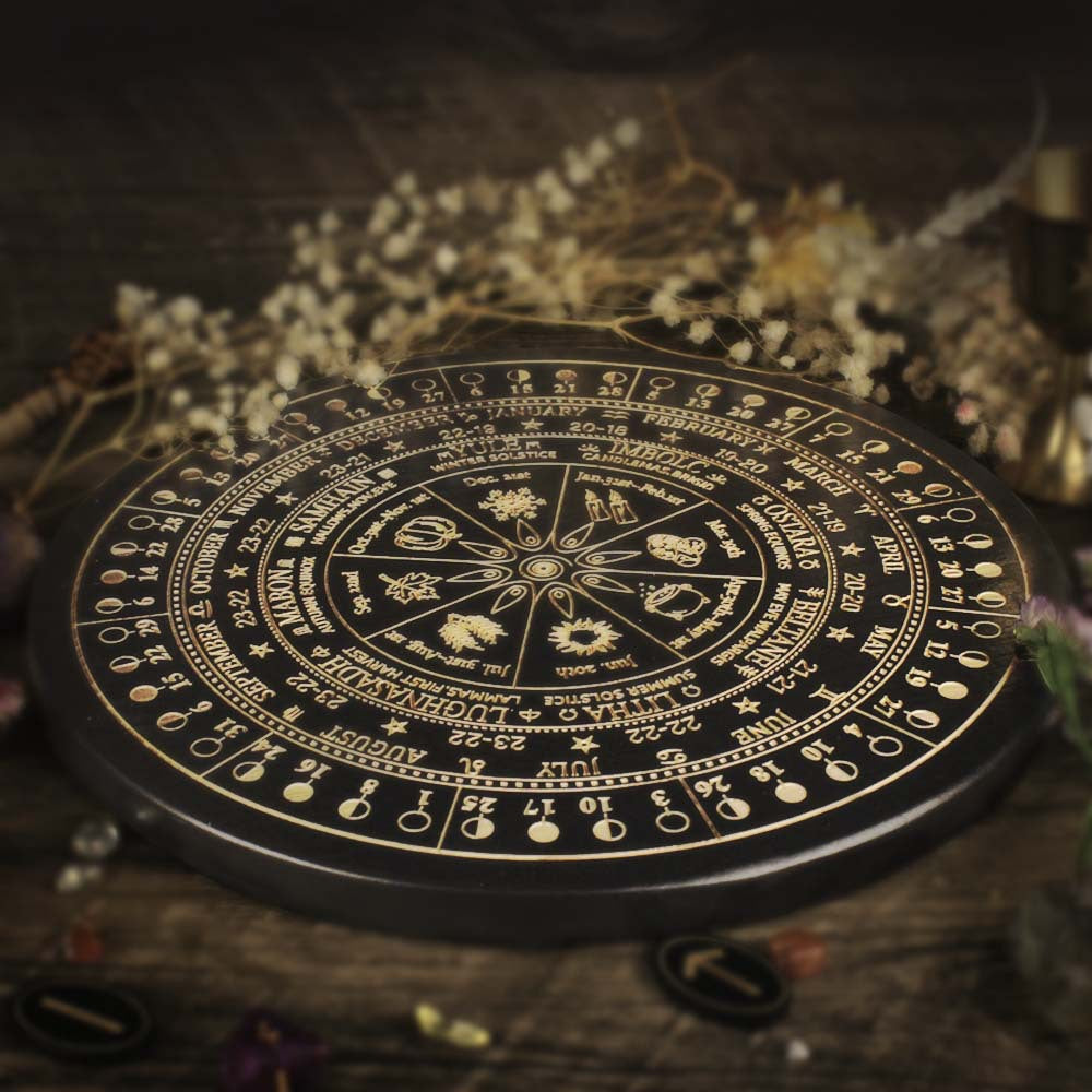 Altar Star Chart Moon Phase Calendar Wooden Carving Plate