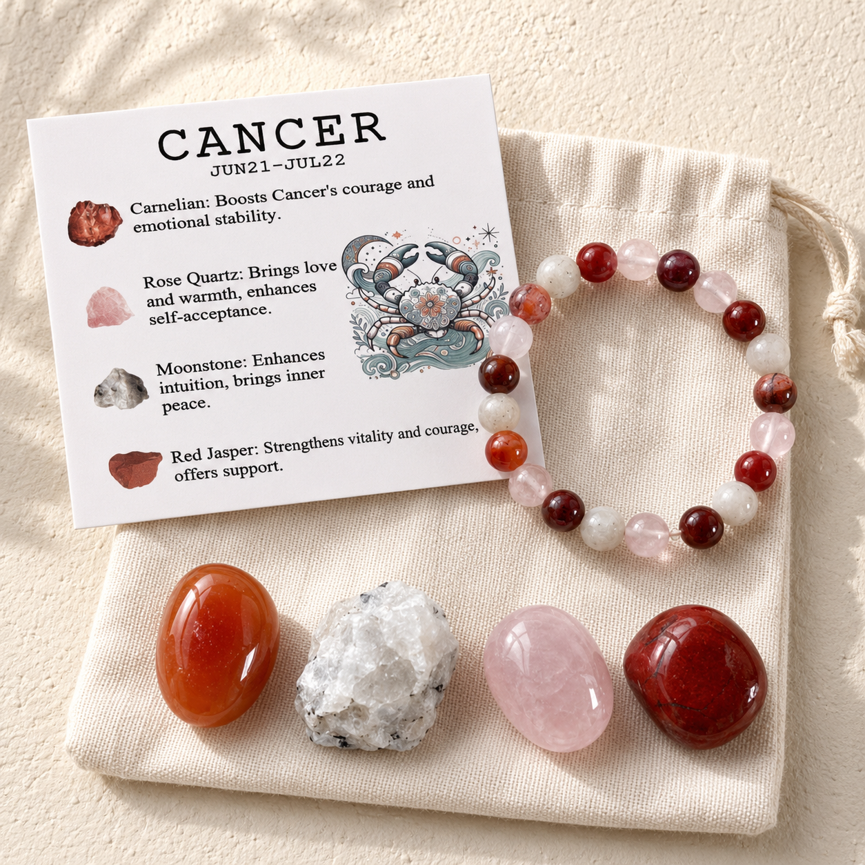 Zodiac Crystal Rough Stone Bracelet | All 12 Signs