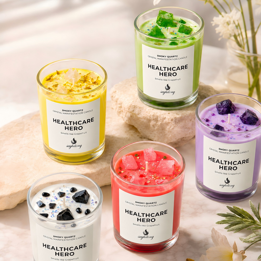 Crystal & Dried Flower Soy Candle | 6 Healing Scents