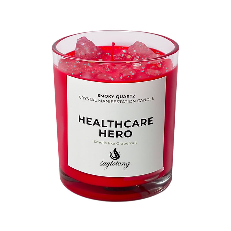 Crystal & Dried Flower Soy Candle | 6 Healing Scents