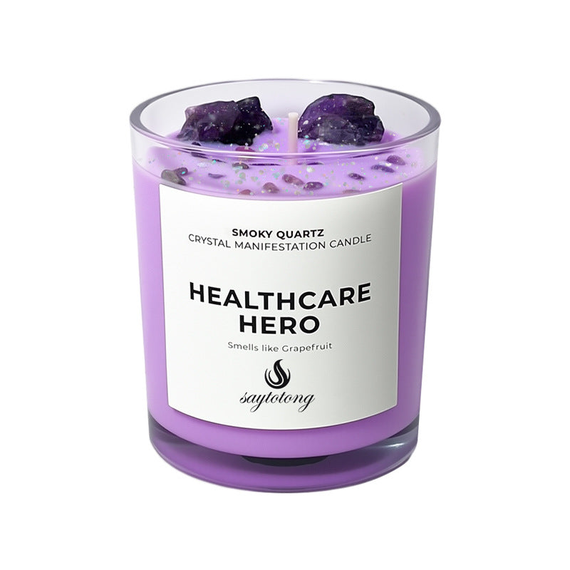 Crystal & Dried Flower Soy Candle | 6 Healing Scents