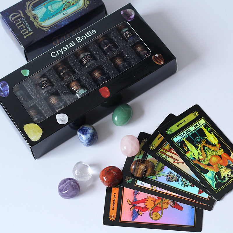 Crystal Craft Tarot Card Tarot Set Seven-Color Natural Crystal Set Box