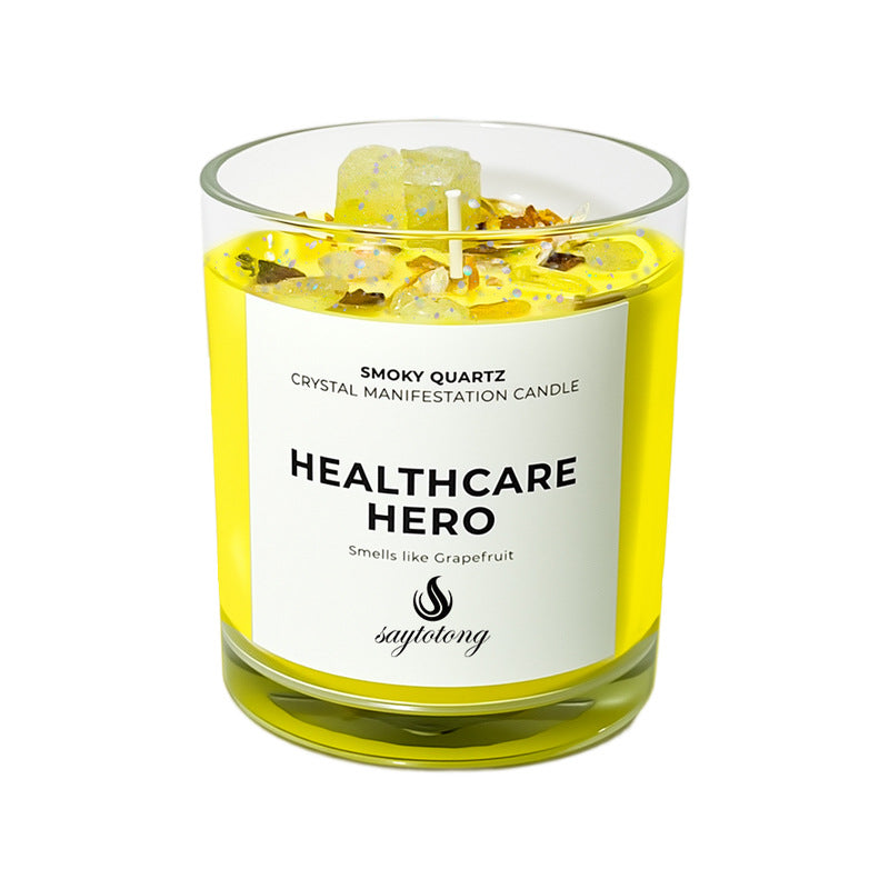 Crystal & Dried Flower Soy Candle | 6 Healing Scents