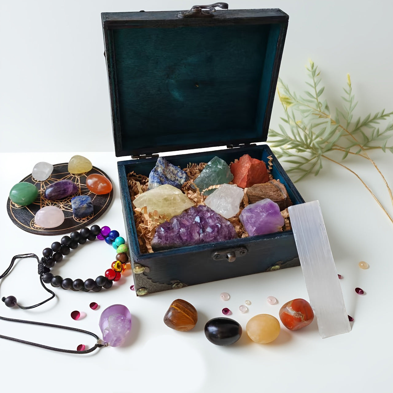 Natural Crystal Healing Seven-color Crystal Set