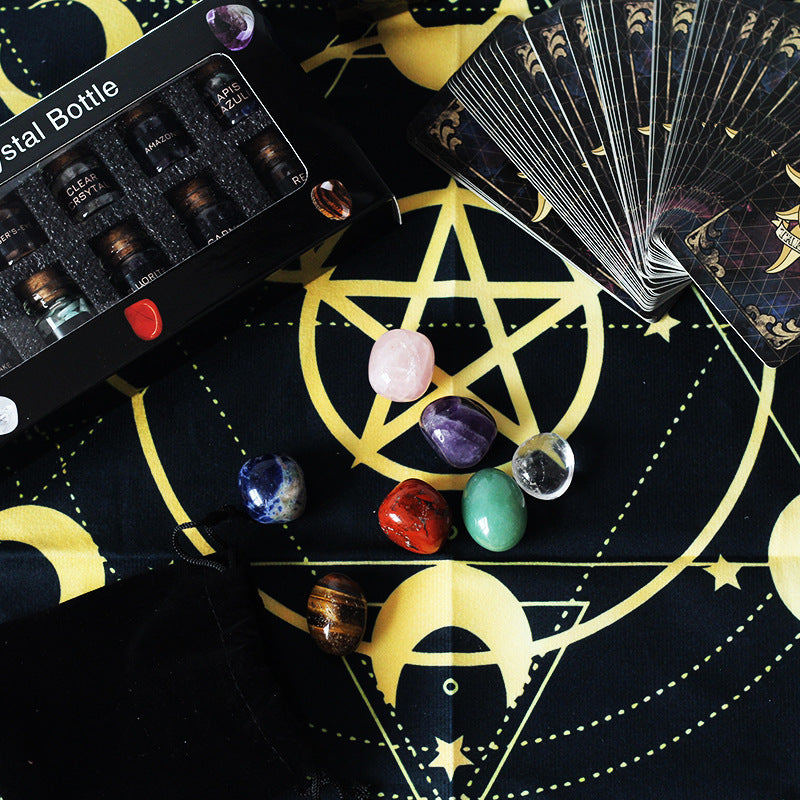Crystal Craft Tarot Card Tarot Set Seven-Color Natural Crystal Set Box