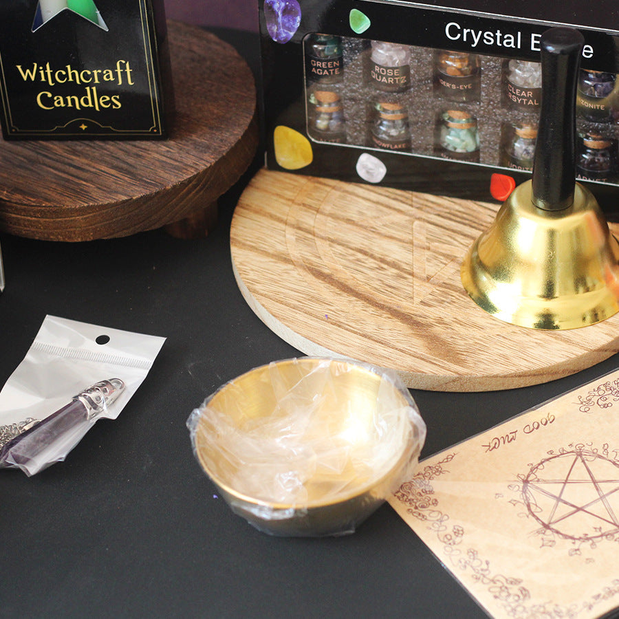 Cross-border Witchcraft Kit Natural Crystal Raw Stones Dried Flowers and Herbal Crystals Magic Set 135pcs
