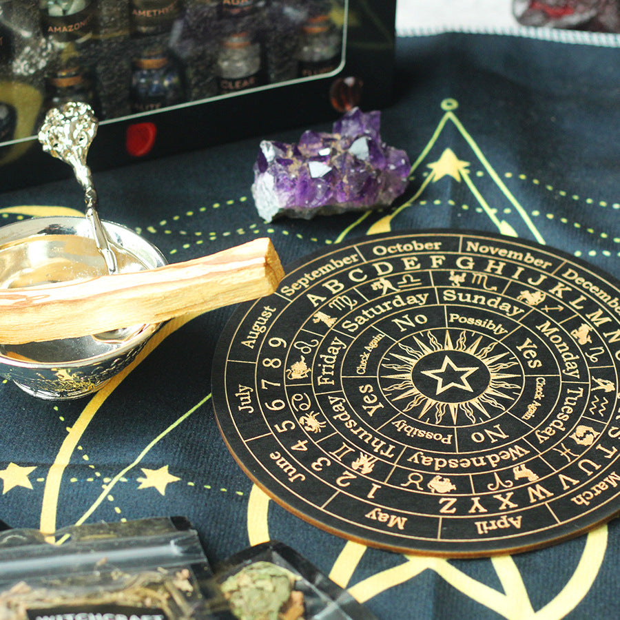 Witchcraft Kit Natural Crystal Raw Stones Dried Flowers and Herbal Crystals Magic Set Box 58pcs
