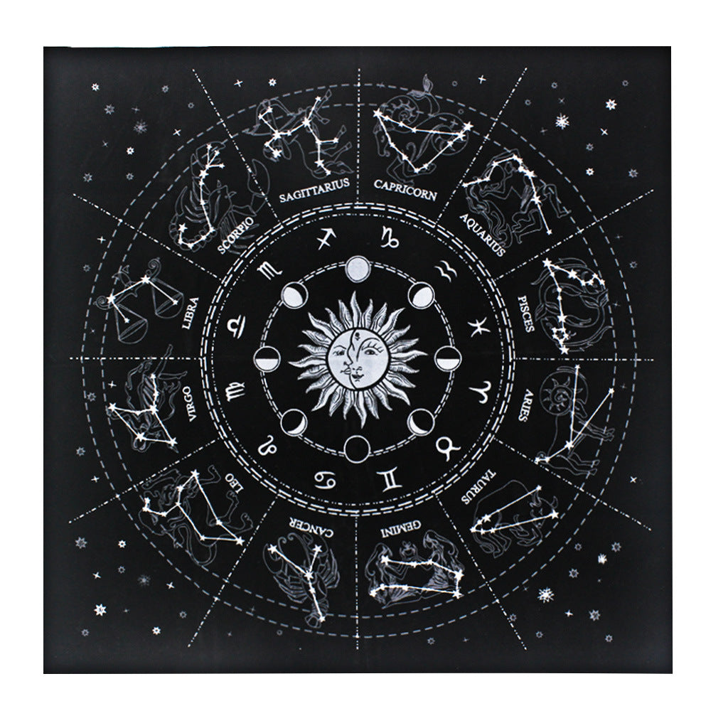 Starry Sky Tarot Cloth Twelve Constellations Oracle Card Tablecloth
