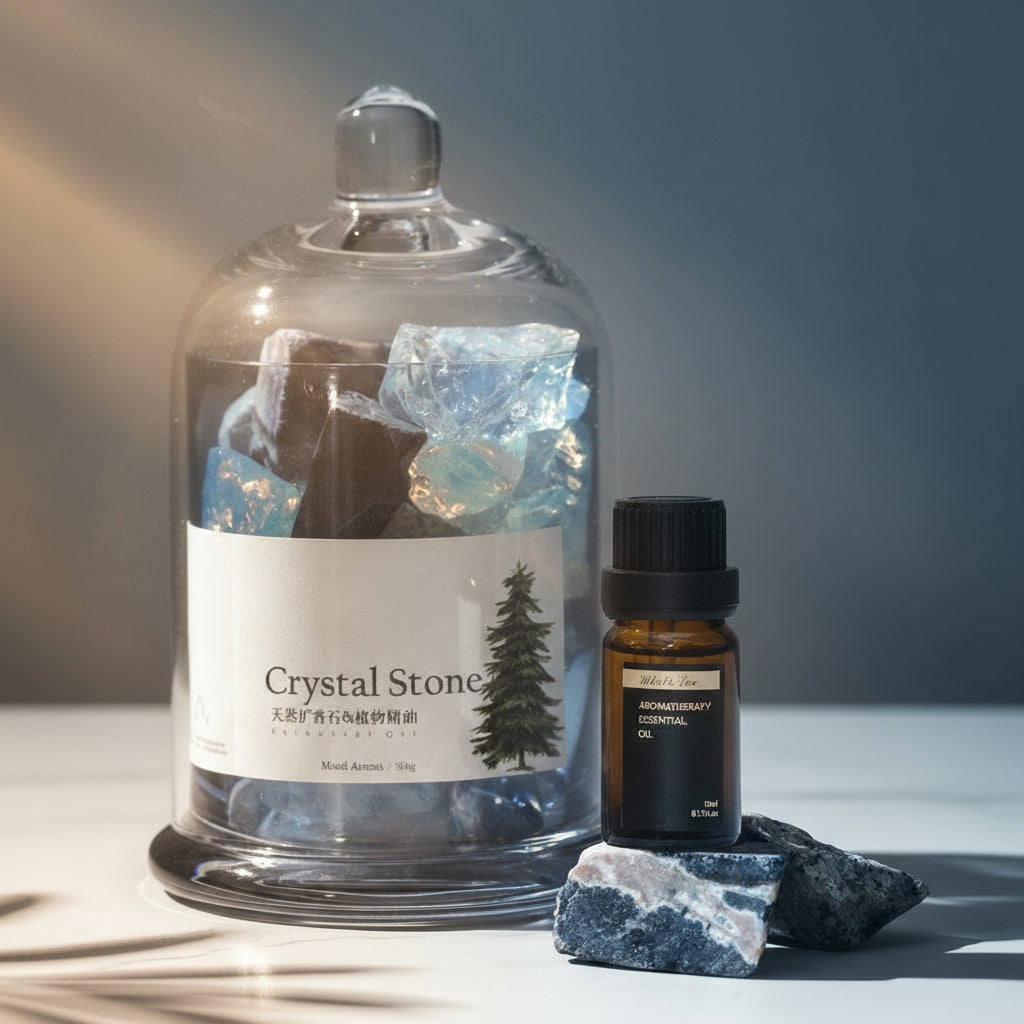 Purple/blue Natural Crystal Stone Diffusing  Aromatherapy Gift Box