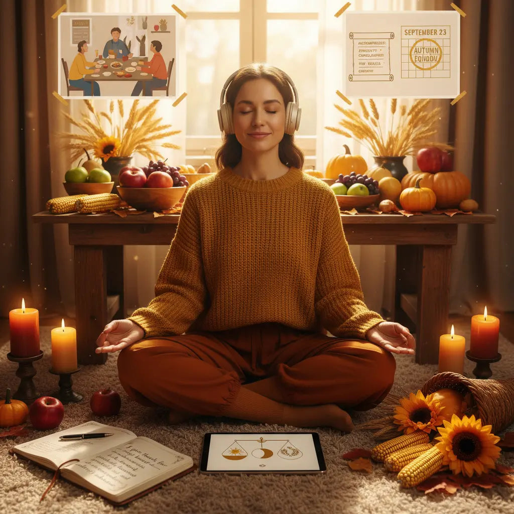 Autumn Equinox Harvest Gratitude Meditation Scene