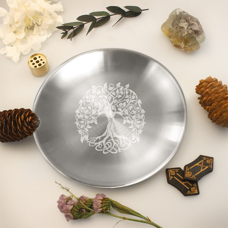 Tree of Life Steel Tray Nine-Hole Incense Holder Tray