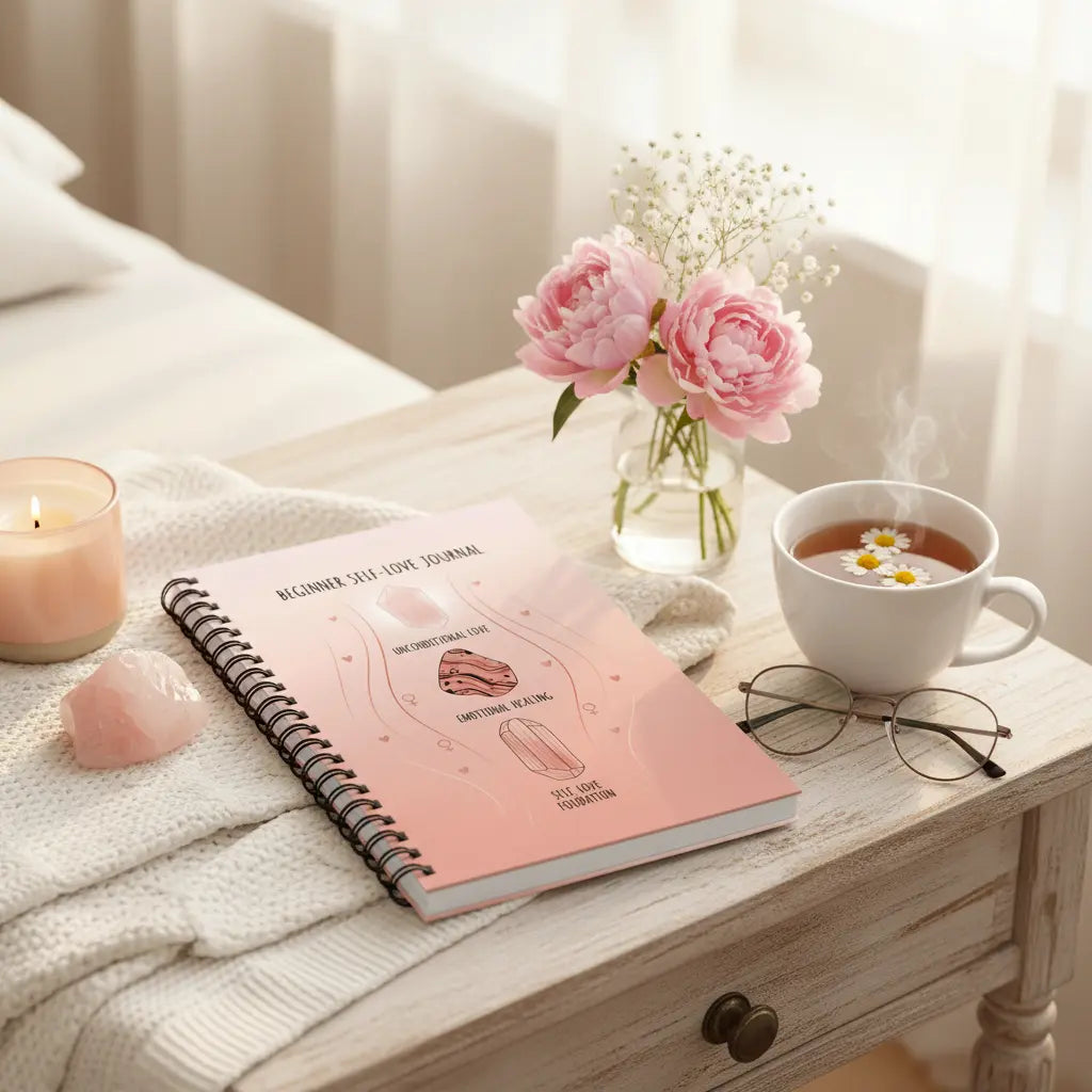 Beginner Self-Love Journal Notebook Gentle Lifestyle Scene
