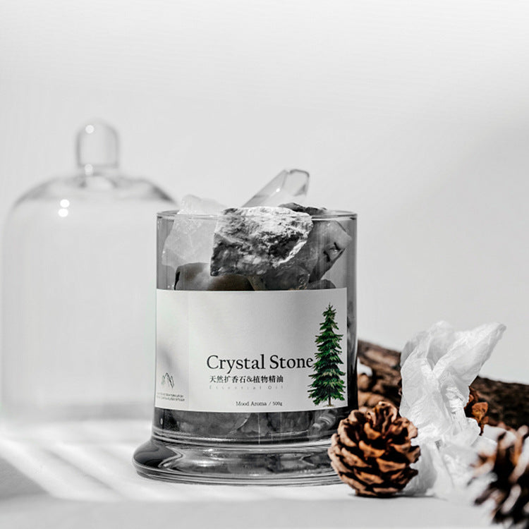 Gray Natural Crystal Stone Aromatherapy Gift Box