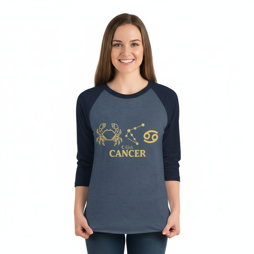 CANCER Raglan Shirt - Female Model Photo