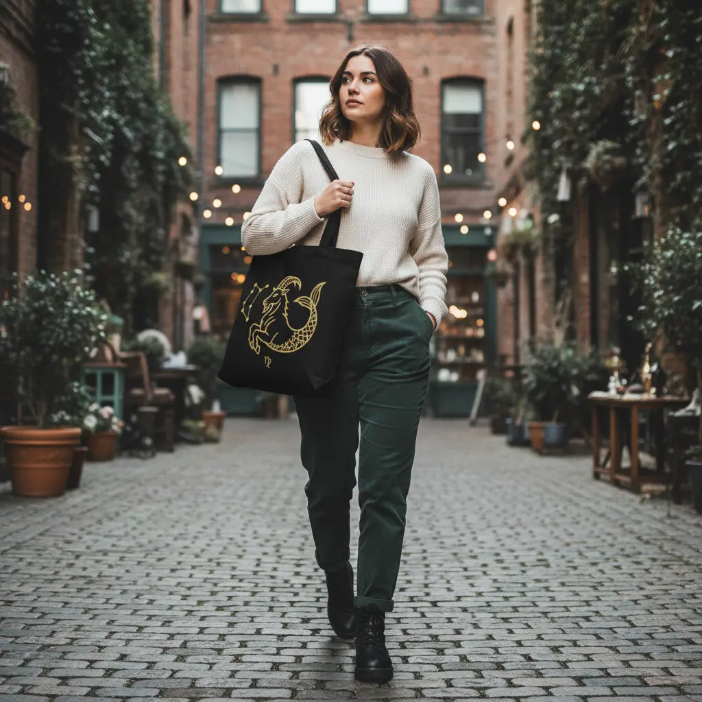 Capricorn Tote Bag - Lifestyle Scene
