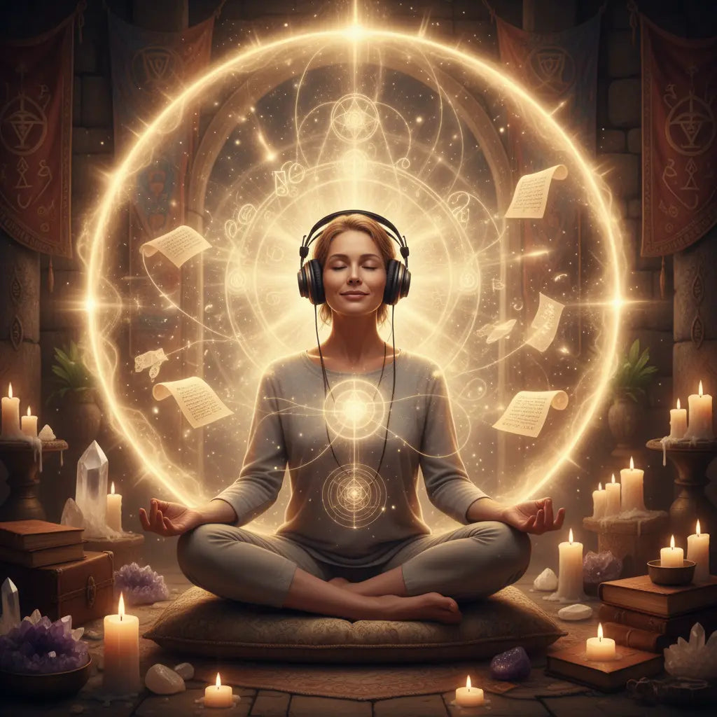 Causal Chakra Karmic Patterns Meditation Scene