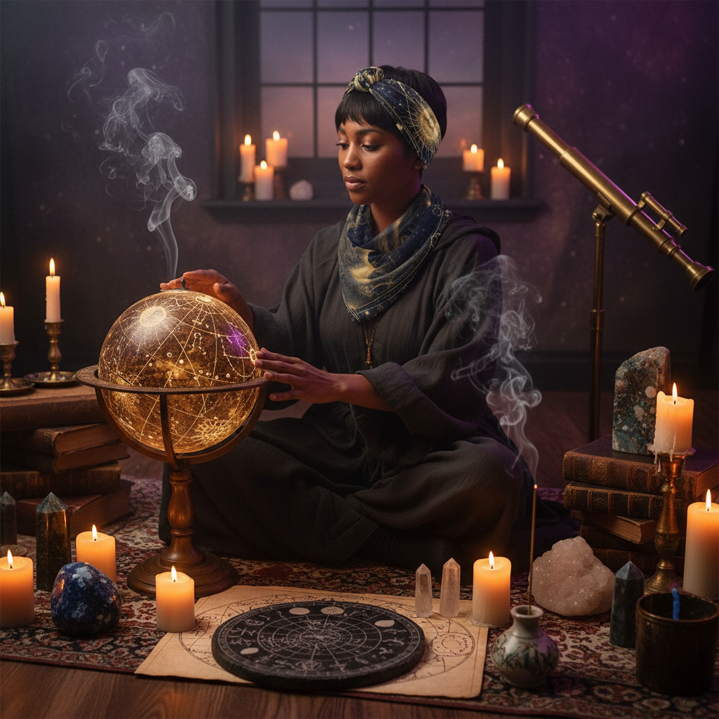 Celestial Weave Bandana - Mystical Lifestyle Scene