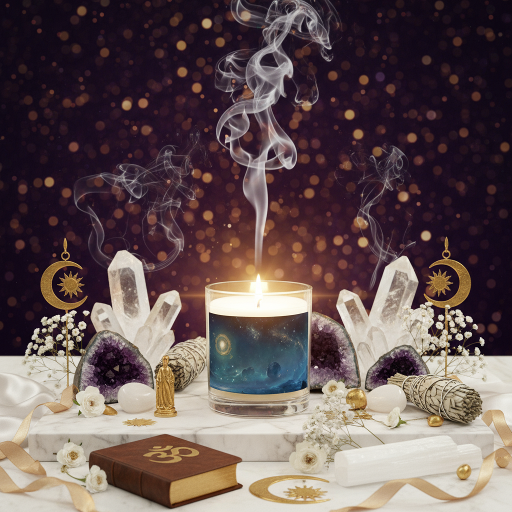 Celestial Crown Glass jar soy wax candle