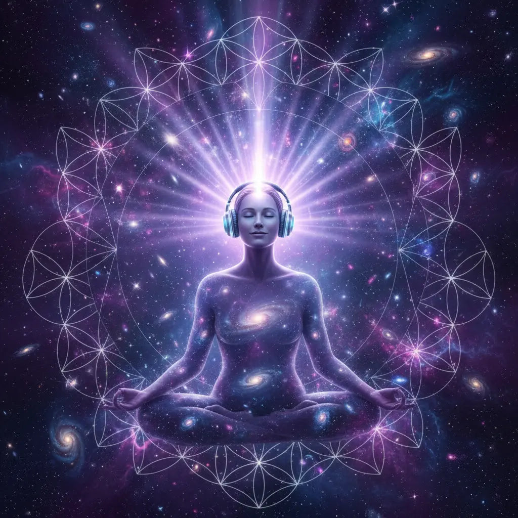 Crown Chakra Cosmic Consciousness Expansion Meditation Scene
