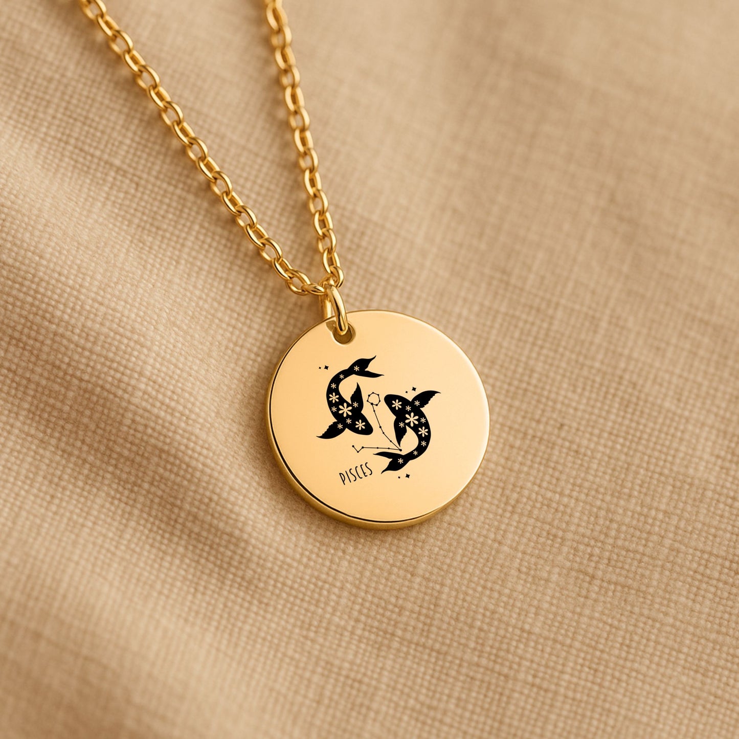 Pisces Coin Necklace