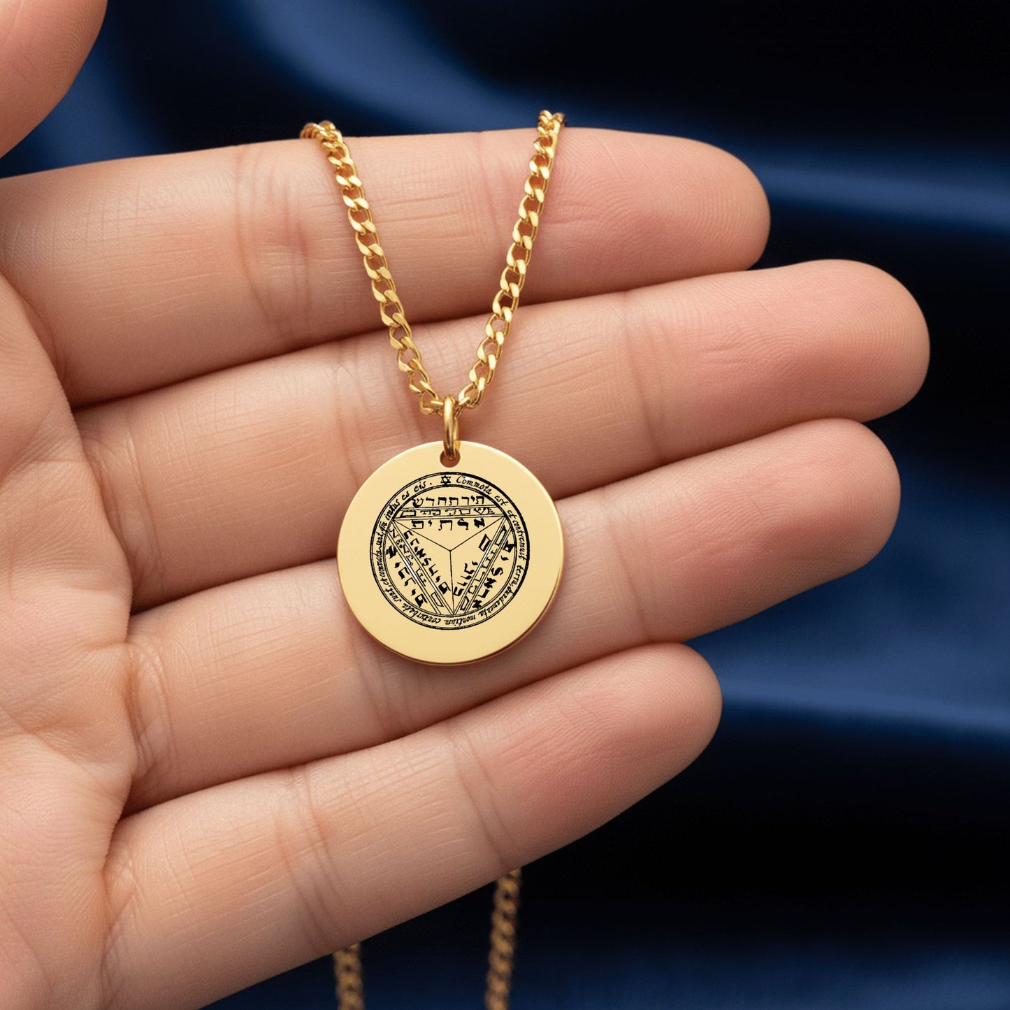 Seventh Pentacle of Saturn Cuban Coin Necklace