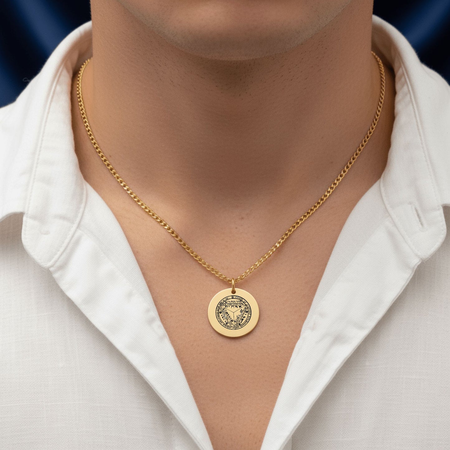 Seventh Pentacle of Saturn Cuban Coin Necklace
