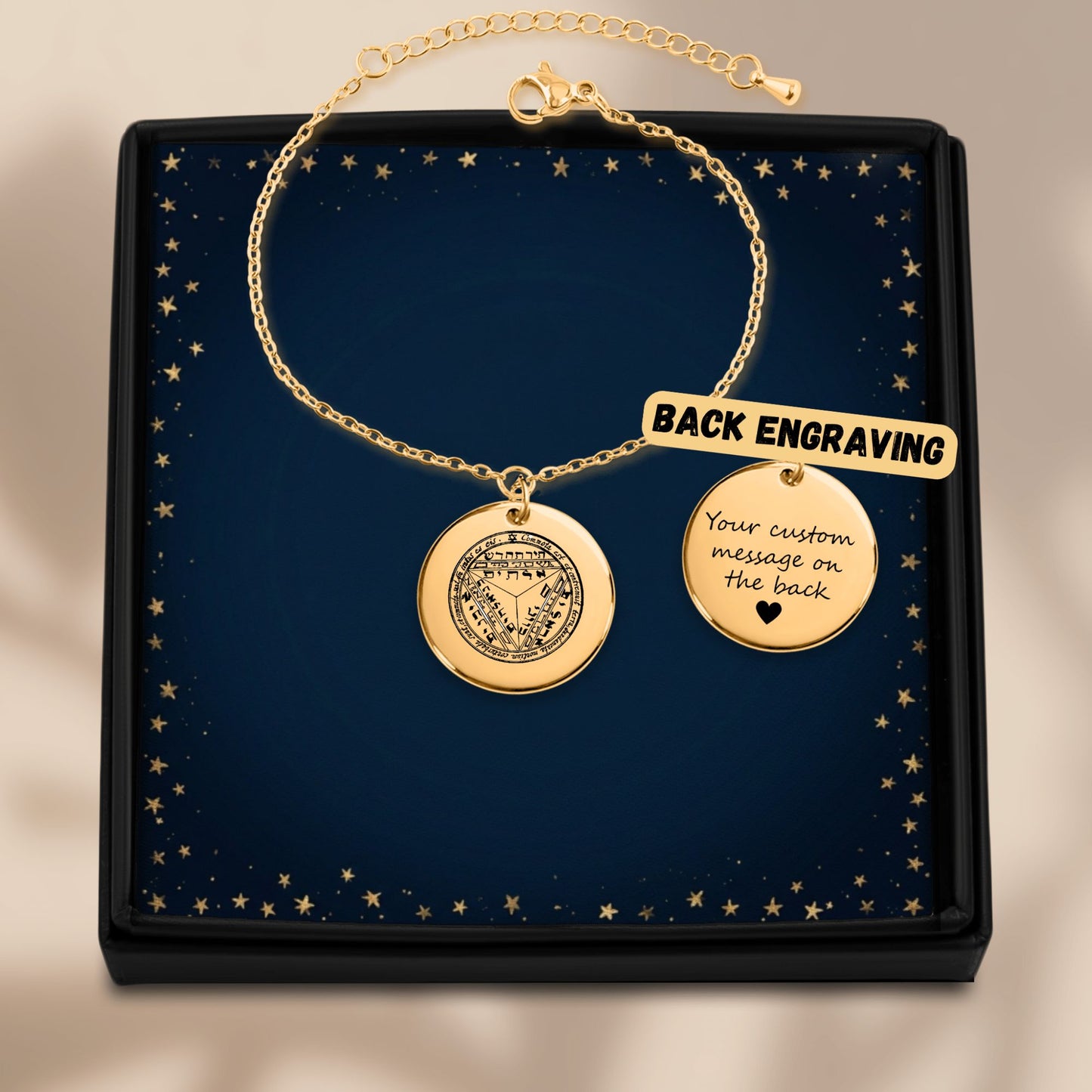 Seventh Pentacle of Saturn  Coin Bracelet