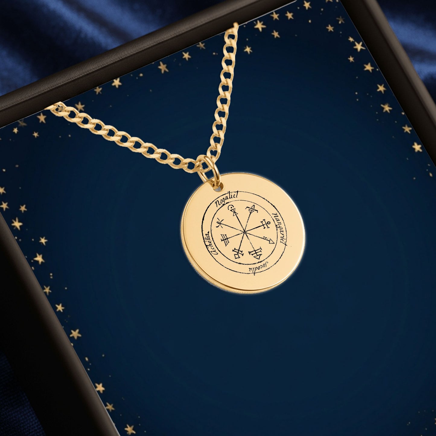 First Pentacle of Venus  Cuban Coin Necklace