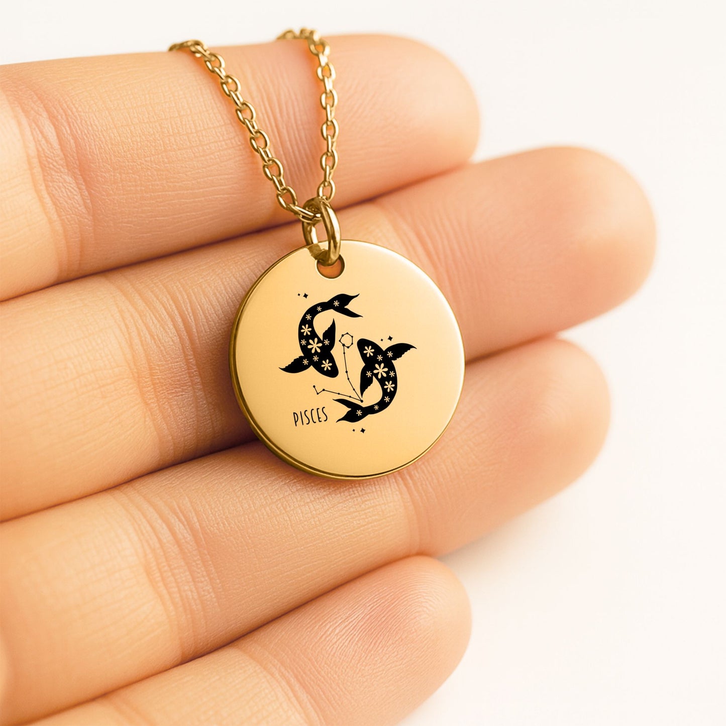 Pisces Coin Necklace