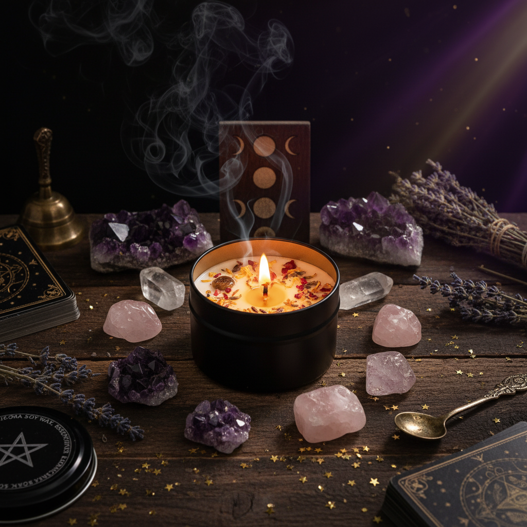 Energy Crystal Scented Candle - Ritual Magic Style