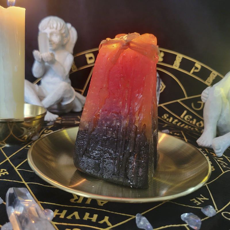 Three-Phase Moon Pentagram Ornament Metal Candle Holder Tray