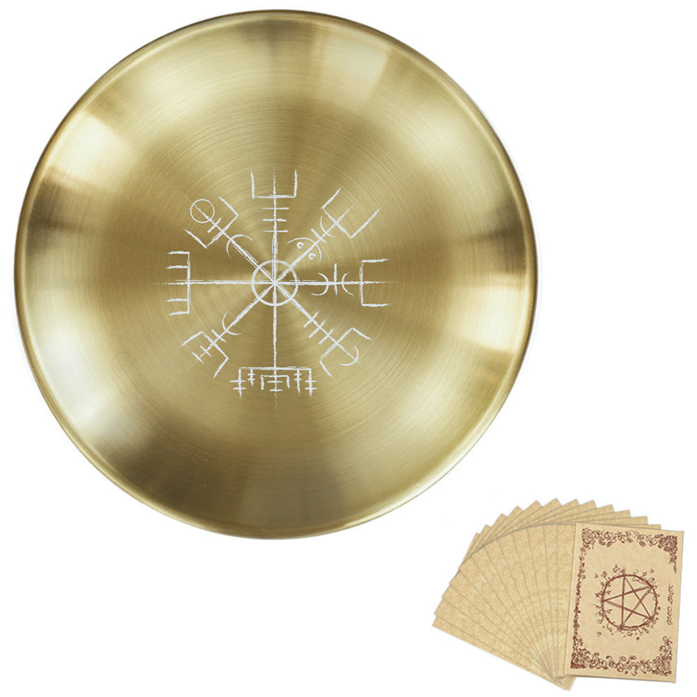 Three-Phase Moon Pentagram Ornament Metal Candle Holder Tray