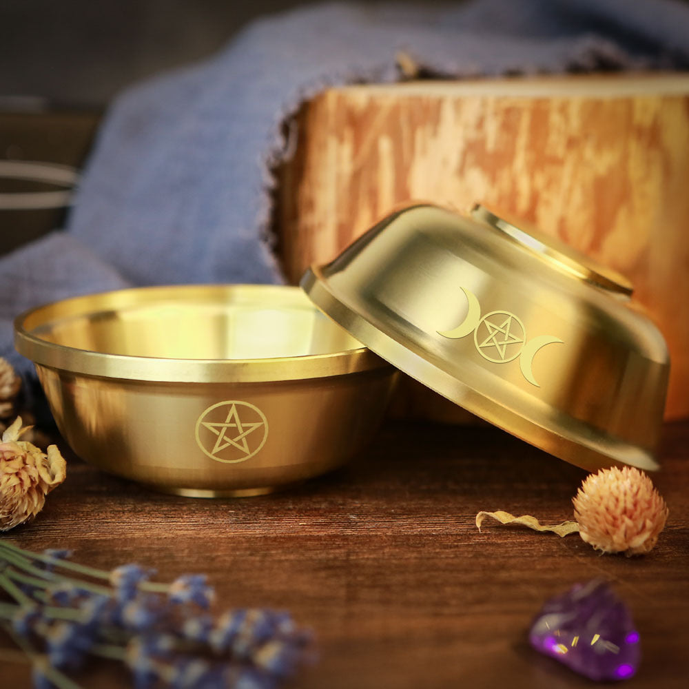 Pentagram Brass Bowl Three-Phase Moon Copper Bowl