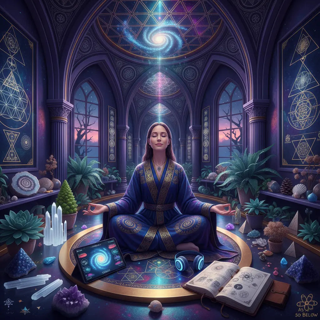 Fractal Consciousness Meditation Scene