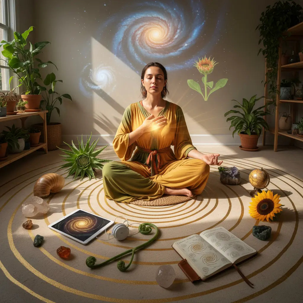 Golden Spiral Natural Flow Growth Meditation Scene